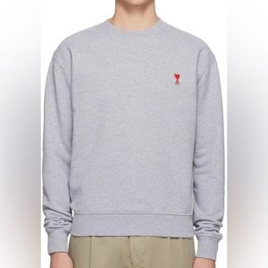 AMI GREY COTTON SWEATSHIRT / XSMALL